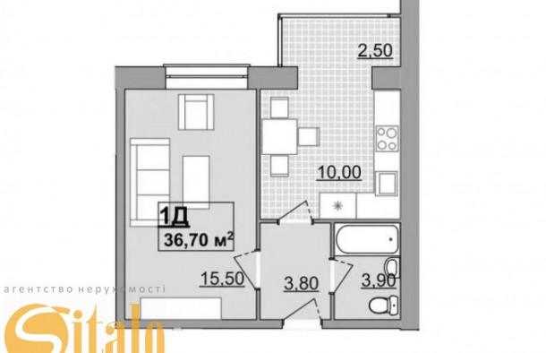 Продаж 1 кім квартири в центріВисочана, фото 9