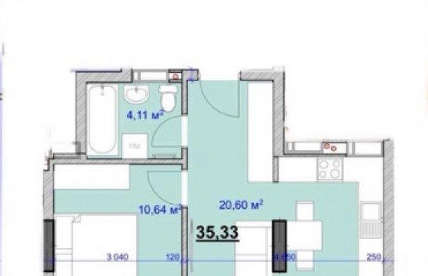 Продається 1но кімнатна квартира  вул. Целевича, 35 м.кв, фото 2
