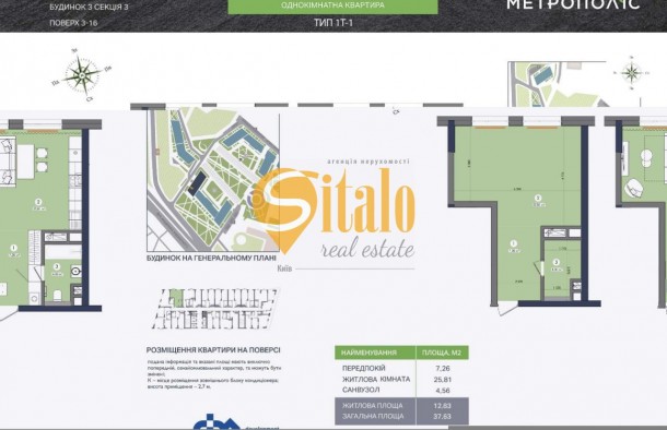 1кімнатна квартира в ЖК Метрополіс., фото 4