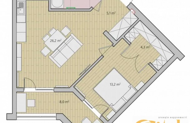 2 кімнатна квартира у ЖК Сейфтаун, вулиця Кульпарківська, Львів, фото 15