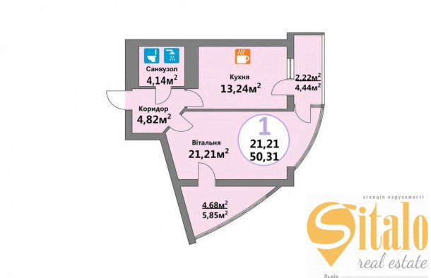 Продаж 1 кімнатна квартира вулиця Тракт Глинянський, новобудова, зданий в експлуатацію, фото 2