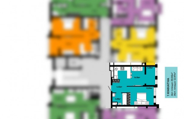 Продаж 1 кімнатна квартира вулиця Роксоляни, ЖК Континент Грін, фото 3