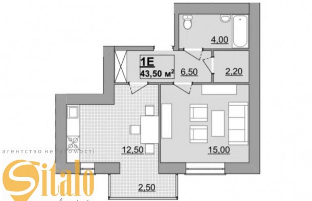 Продаж 1 кім квартири, 45,5 кв.м. в центріВисочана, фото 6