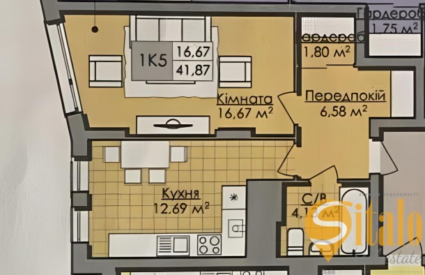 Продаж 1 кімнатна квартира новобудова місто Львів вул. Малоголосківська, фото 12