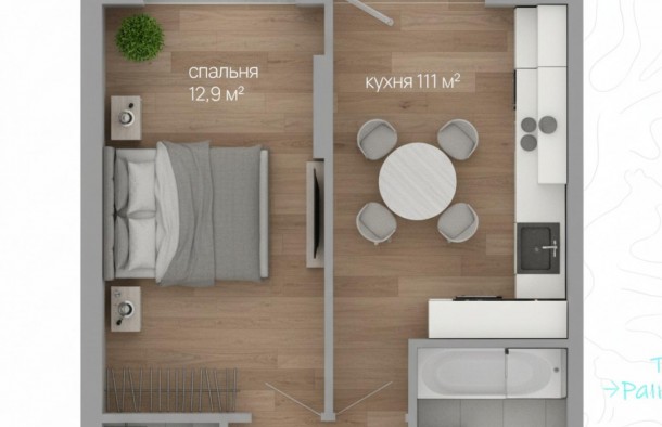 Продаж 1 кім квартири біля паркуПереуступка, фото 3