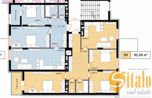 Продаж 3ох кімнатної квартири в новобудові  вулиця Величковського, ЖК Франко, Львів, фото 5