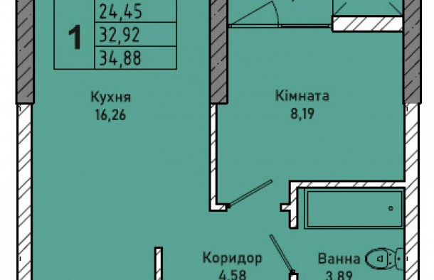 Продаж 1 кімнатна квартира по вул. Миколайчука, Львів., фото 5