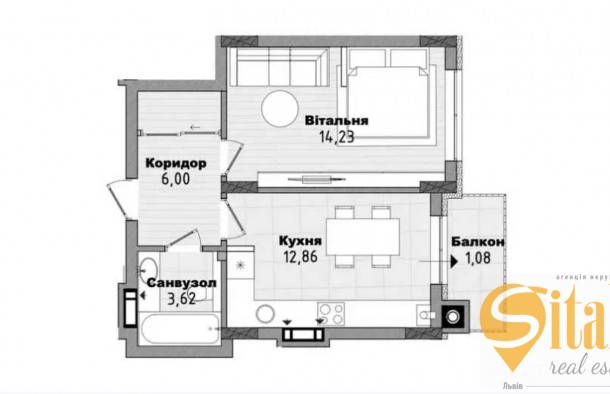 Продаж 1 кімнатної квартири по вул. Трускавецька, Львів, фото 15