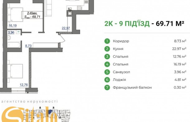 Продаж 2 кім квартири в ЖК Каскад Ярко, фото 4