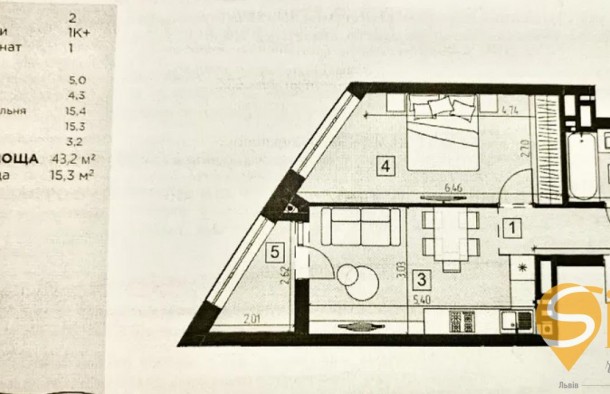 Продаж 1 кімнатна Квартира ЖК Парус Сіті , Кульпарківська, Львів, фото 5