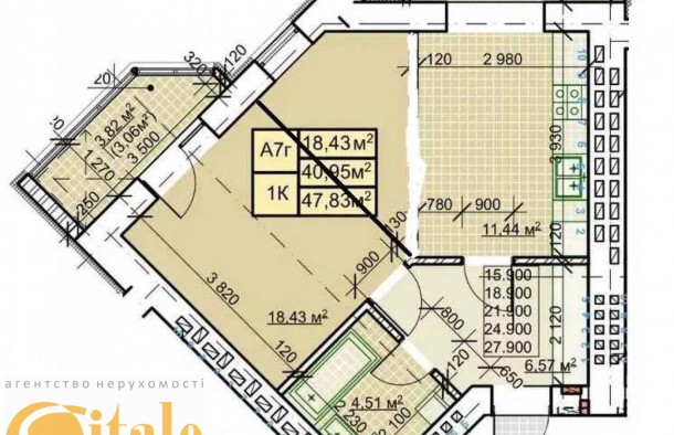 1 кім квартира з ремонтом, 50 кв.м. в ЖК MillenniumБам, фото 31