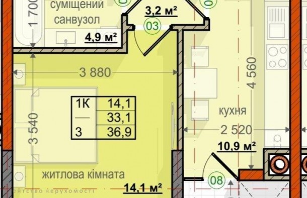 Продаж 1 кім квартири, вул. ВовчинецькаРозтермінування, фото 6