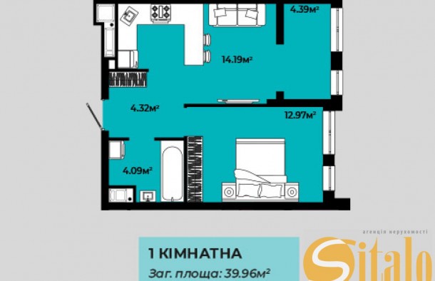 Продаж 1 кімнатна квартира вулиця Роксоляни, ЖК Континент Грін, фото 2