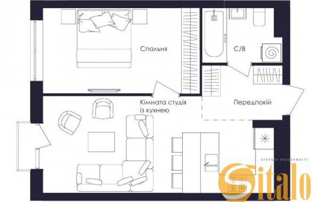 Продаж 1 кімнатна квартира в ЖК Авалон Ап,  Львів, фото 10