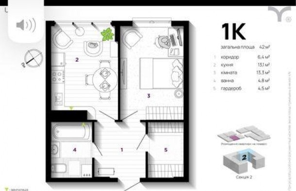 Продаж 1 кім квартири в зданій новобудові ЖК UONE, фото 16