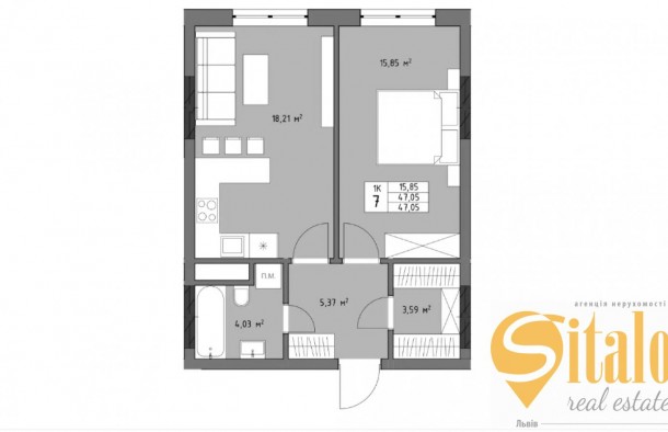 1кімнатна квартира 47 м²  апартаменти  на вул. Трускавецька , Франківський район, Львів, фото 5