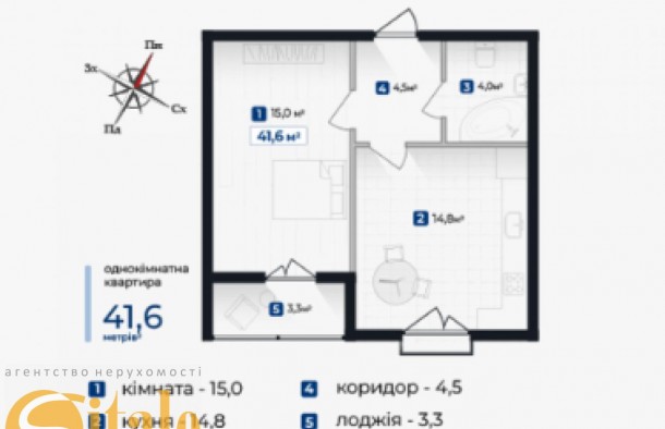 Однокімнатна квартира сирець  ЖК Козацький ІваноФранківськ, фото 2