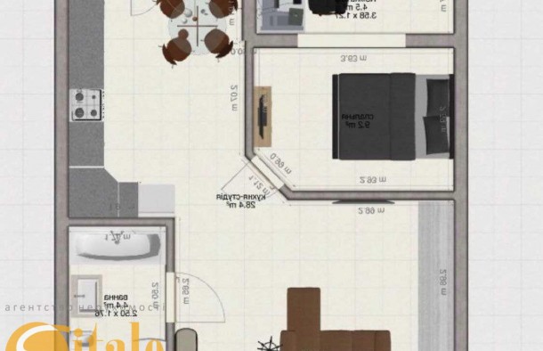 Однокімнатна квартира, вул.Горбачевського, Франківськ, фото 3