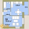 1 кім квартира сирець 39.1кв.м ЖК Княгинин м.ІваноФранківськ, фото 3
